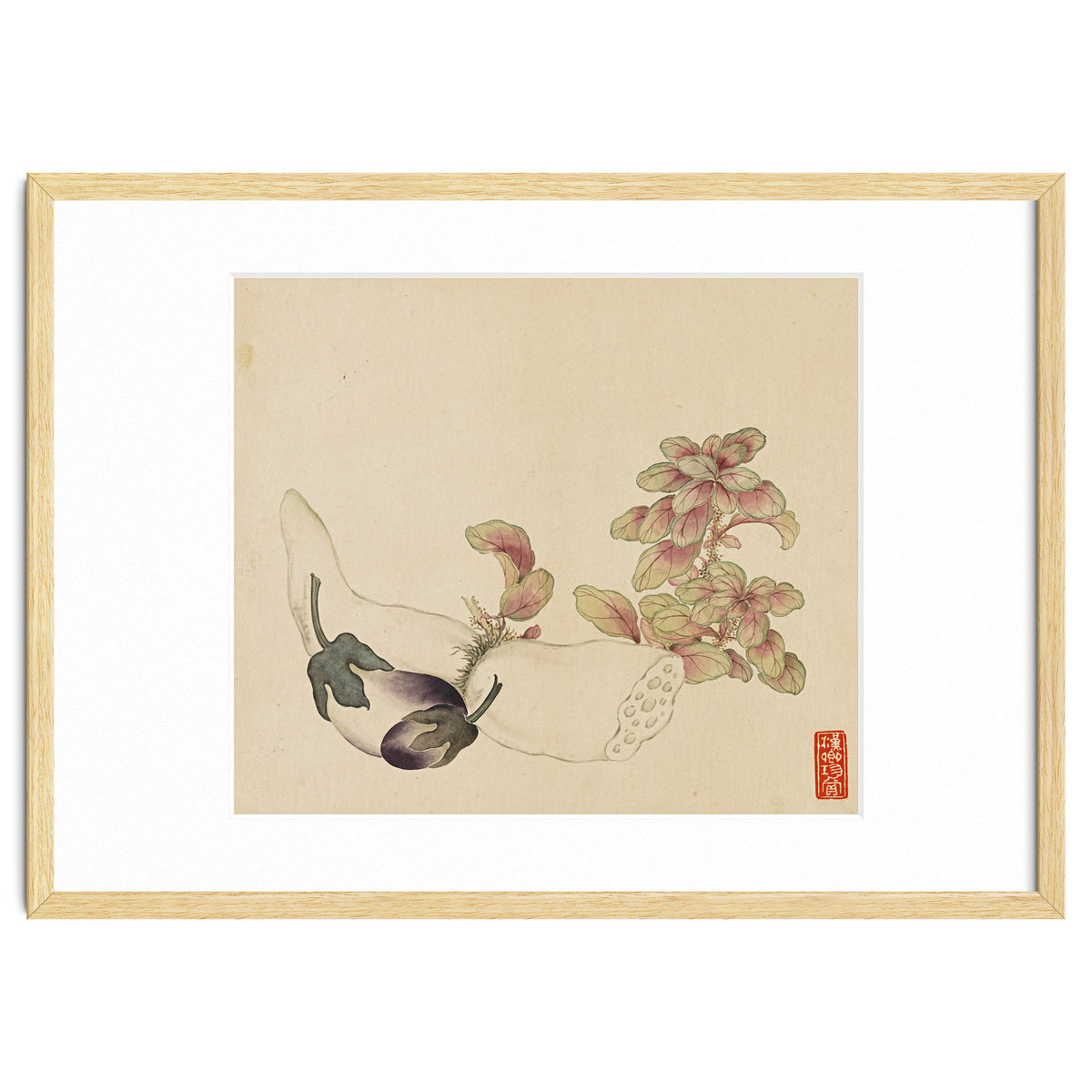 Wang Chengyu ~flowers, Vegetables, Fruits, Eggplant, Lotus Root