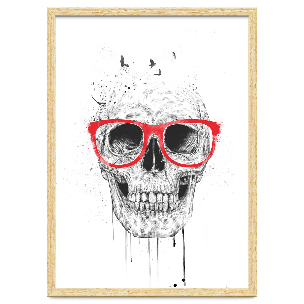 Skull With Red Glasses