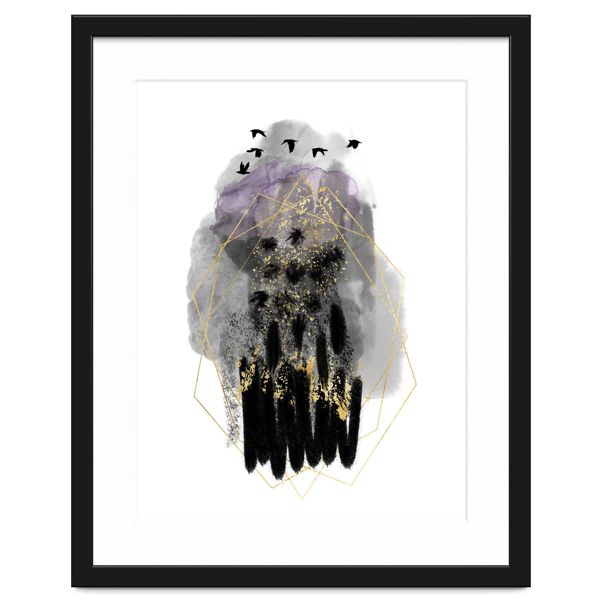 Abstract watercolour calm before the storm