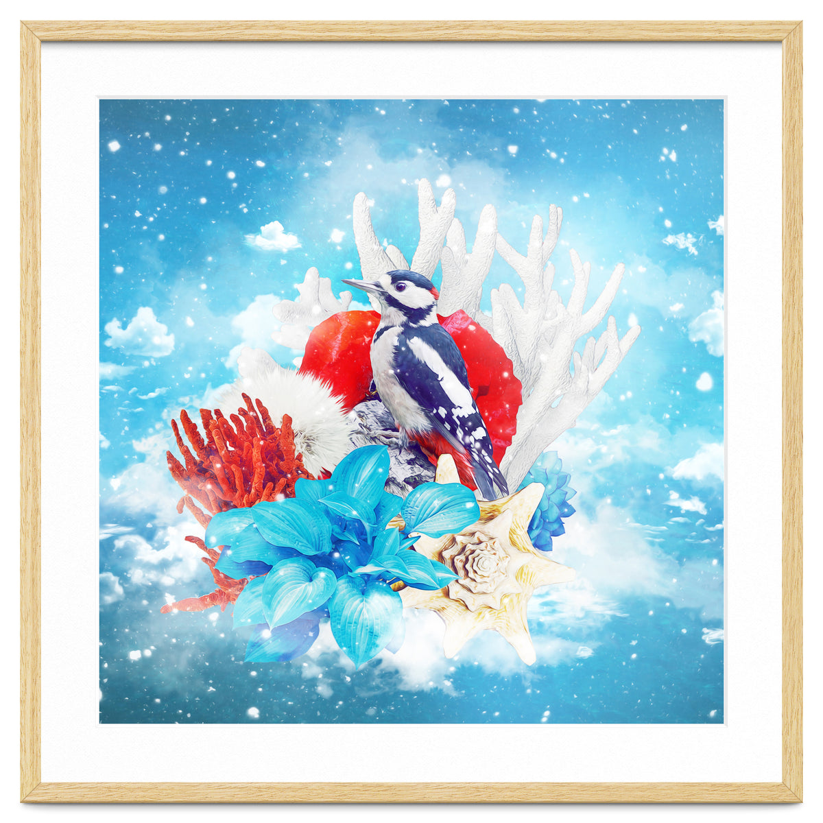 Floral Woodpecker In Winter