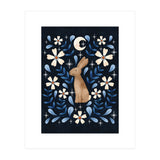 Floral Folk Art Hare (Print Only) thumbnail