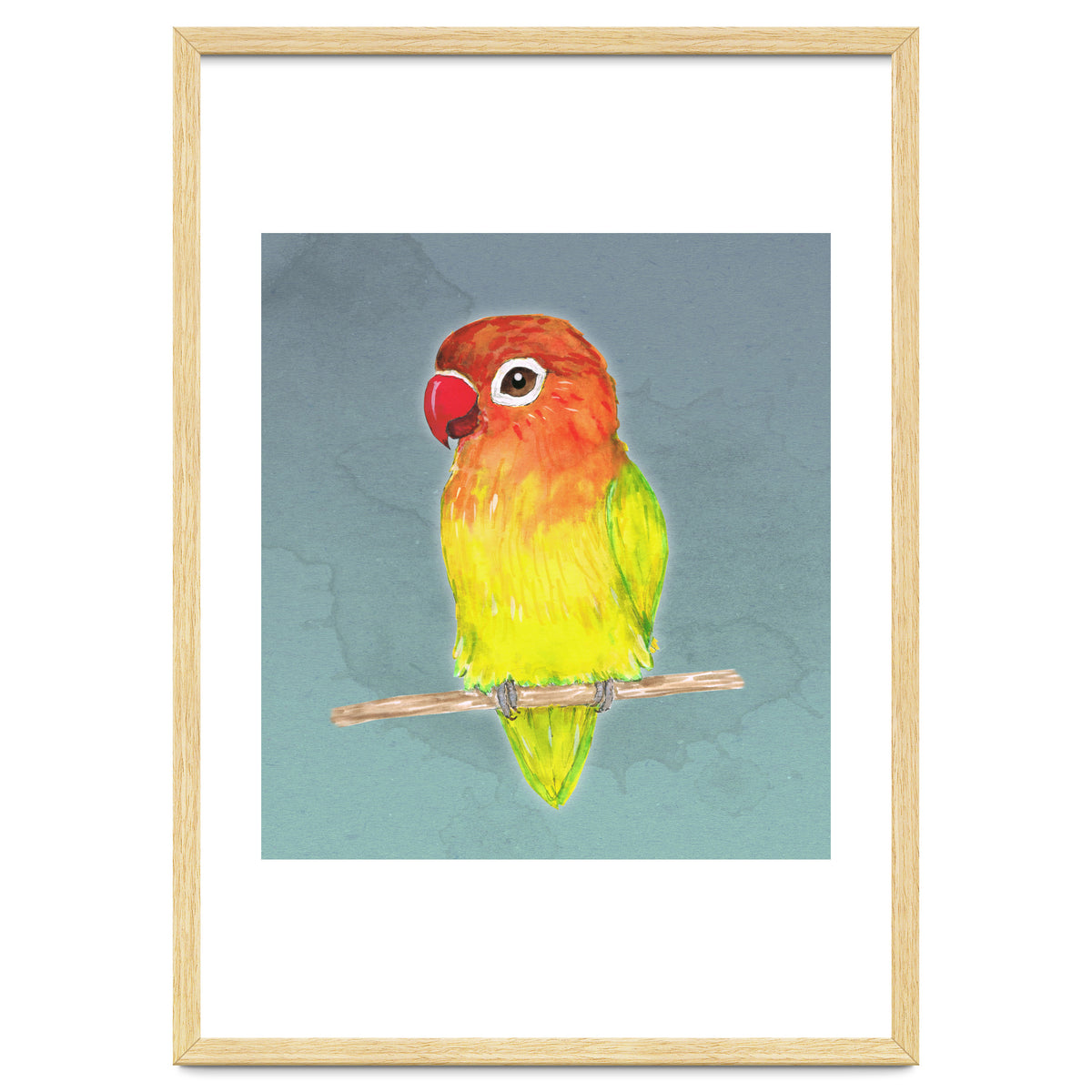 Cute yellow Fischer's lovebird