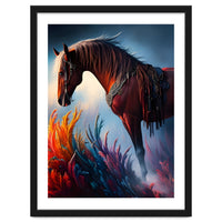 Elegant Prismatic Arabian Horse Digital Art