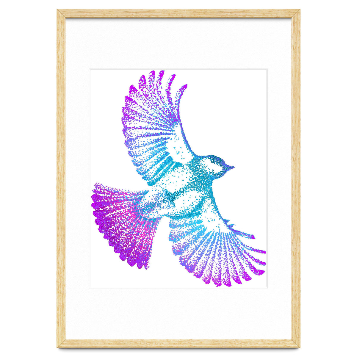 Flying Bird in Electric Blue