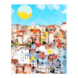 City Of Dreams, Italy Pastel Cityscape Painting, Architecture Buildings Abstract Illustration (Print Only) thumbnail