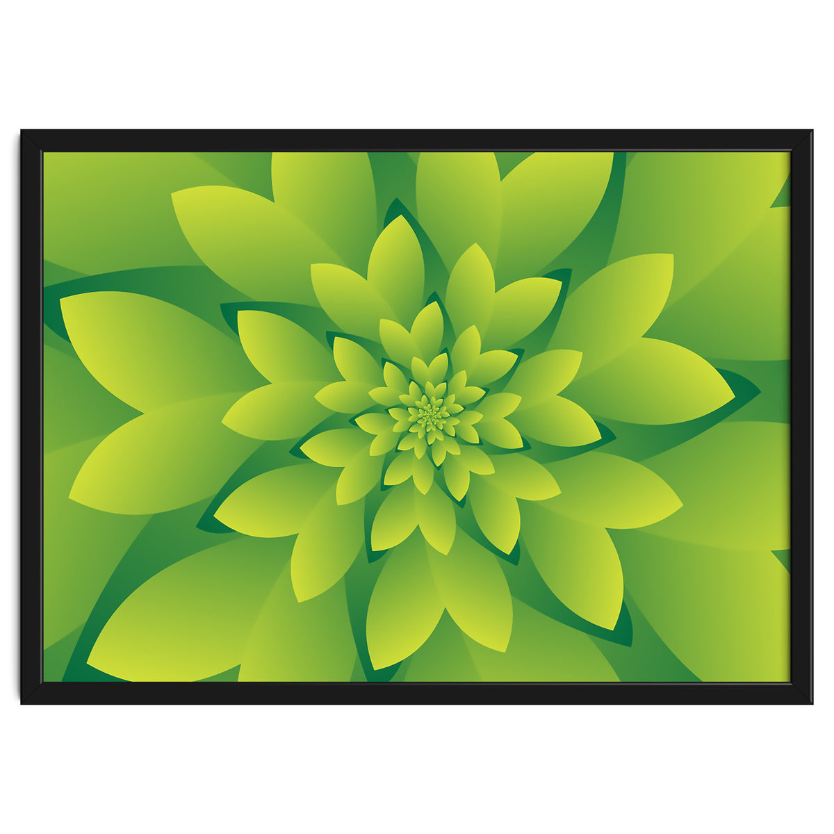 Abstract Green Floral Design 3D ART
