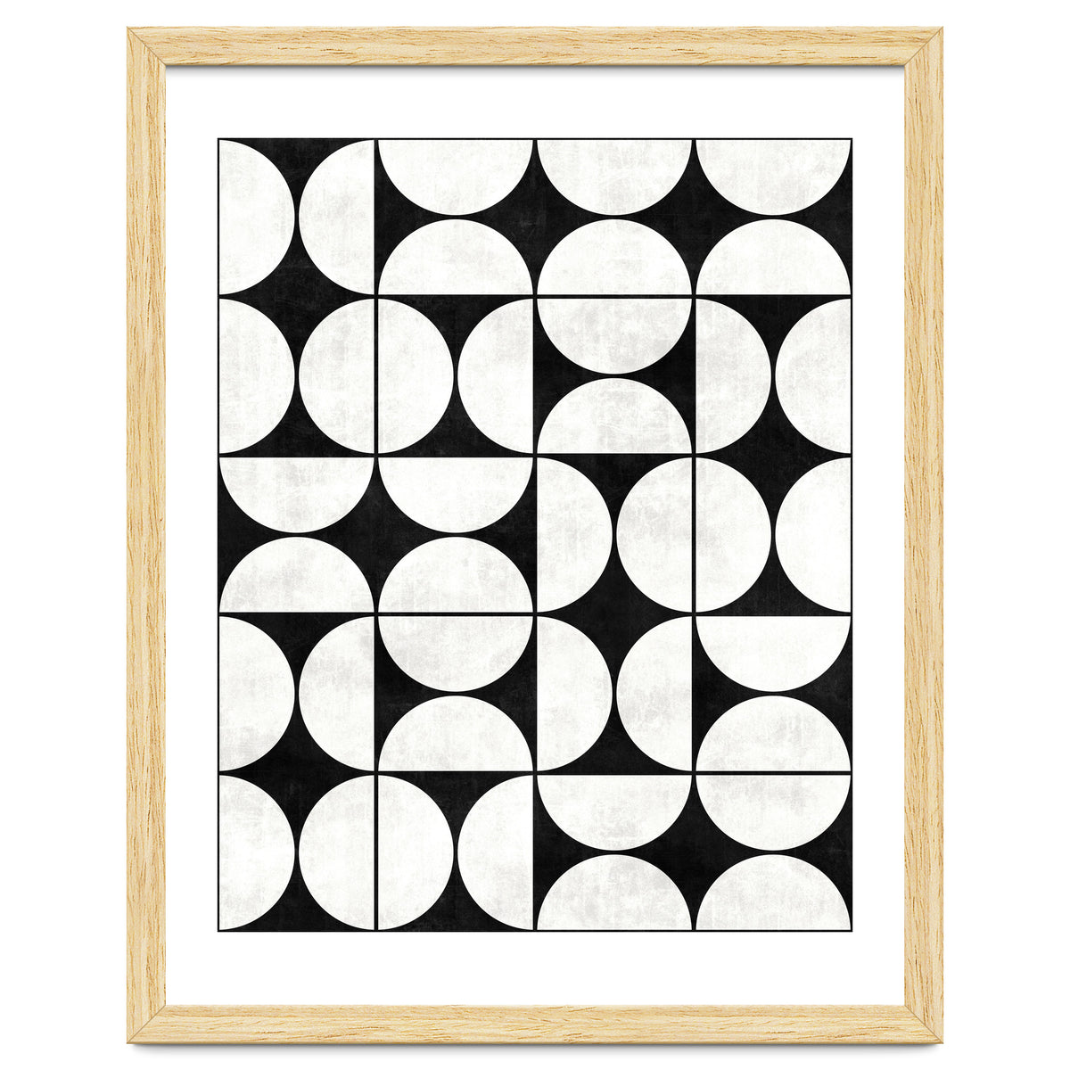 Mid-Century Modern Pattern No.2 - Black and White Concrete