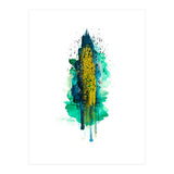 Abstract watercolour peacockgold (Print Only) thumbnail