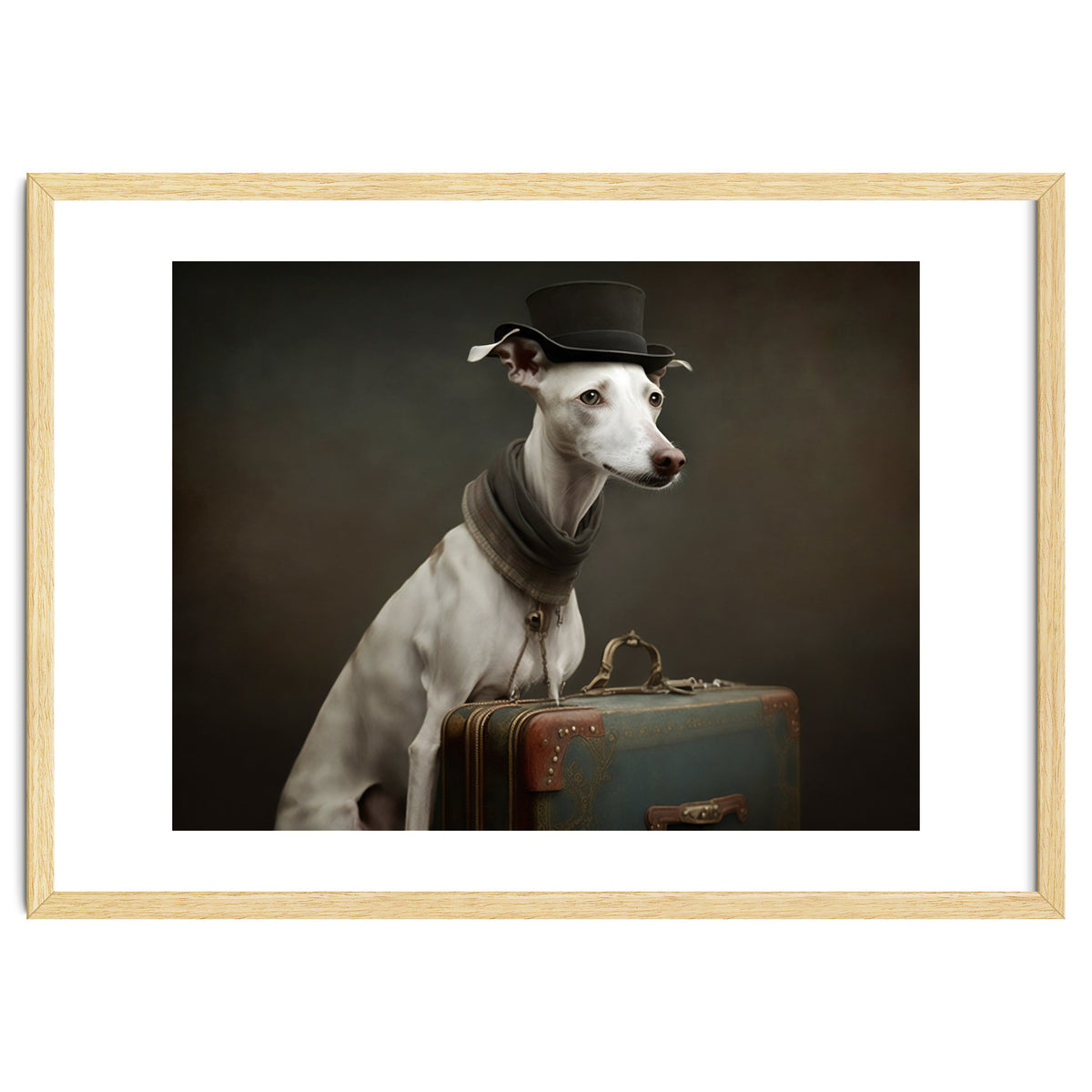 Whippet with His Suitcase