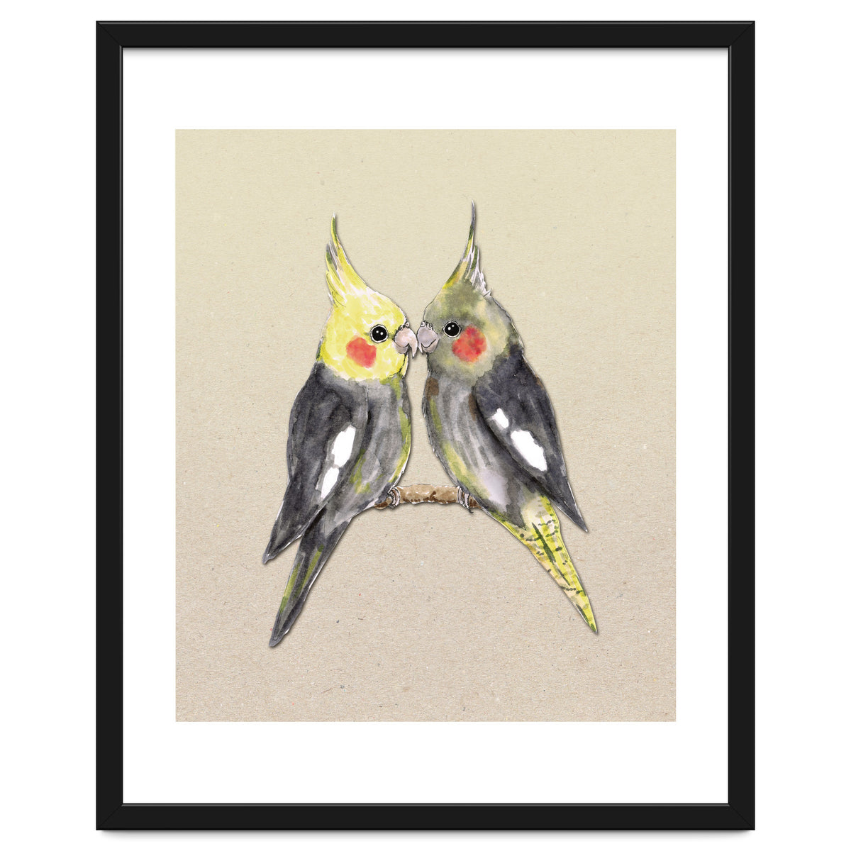 Two cute cockatiels