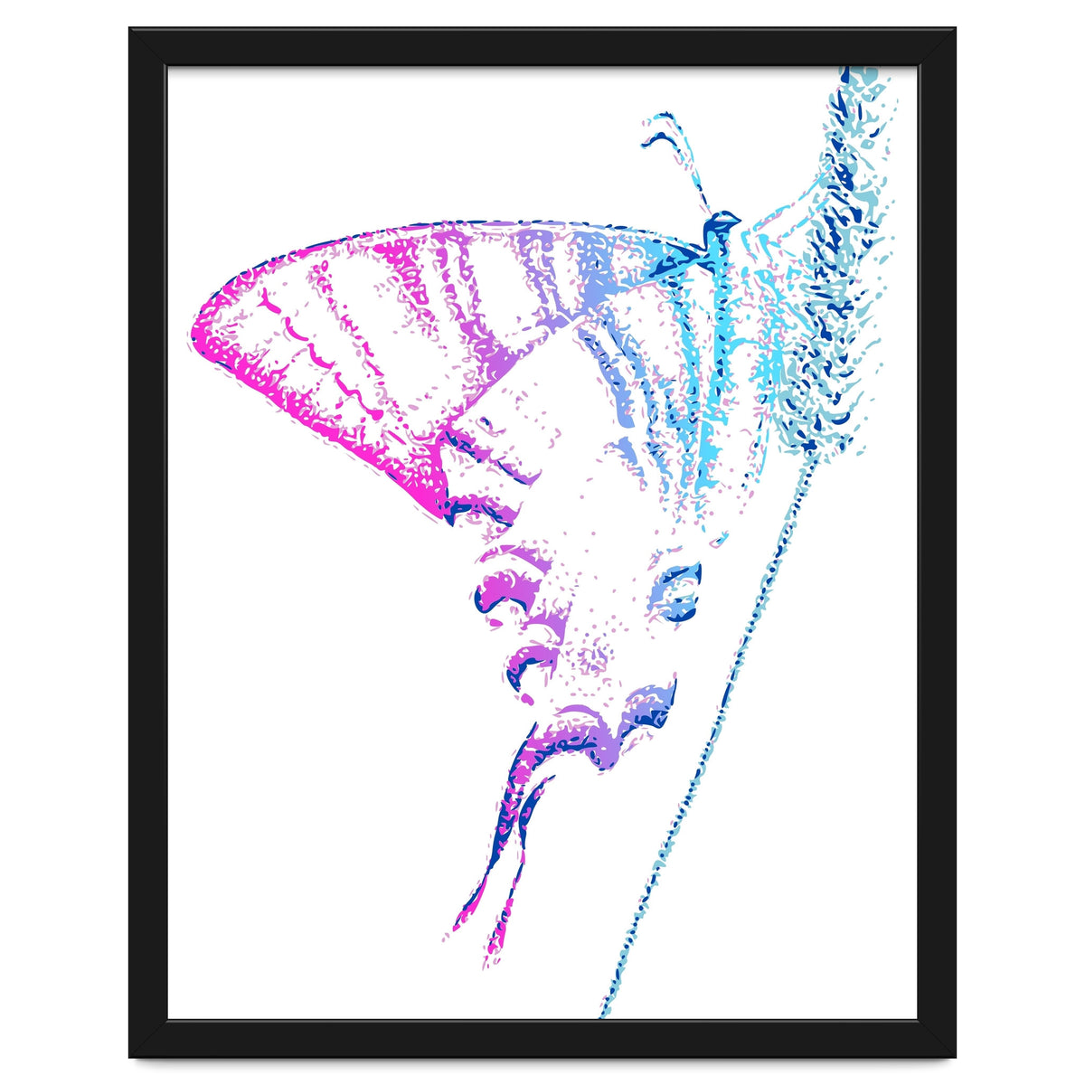 Swallowtail On Grass in Pinquoise