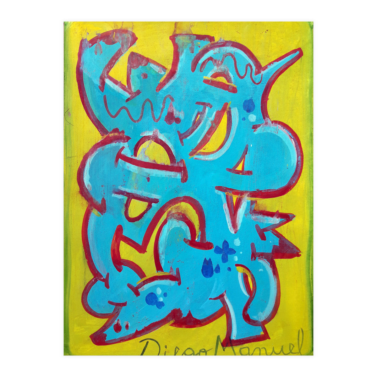 Forma Celeste Sobre Amarillo 3 (Print Only)