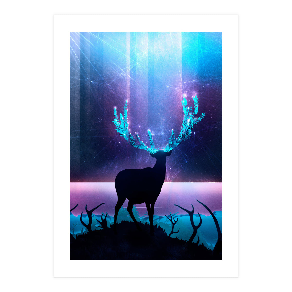 Greenery Deer - Sterling Magenta (Print Only)