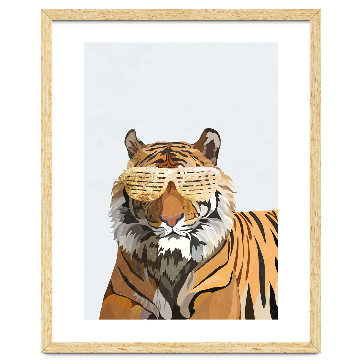 Hip Hop Tiger White Portrait