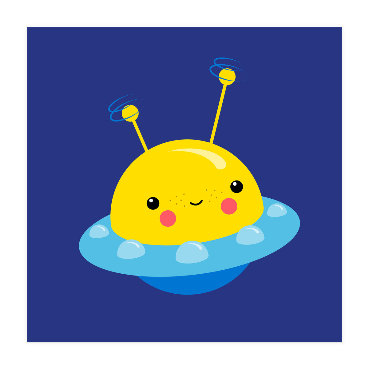 Nursery Picture Kawaii UFO (Print Only)