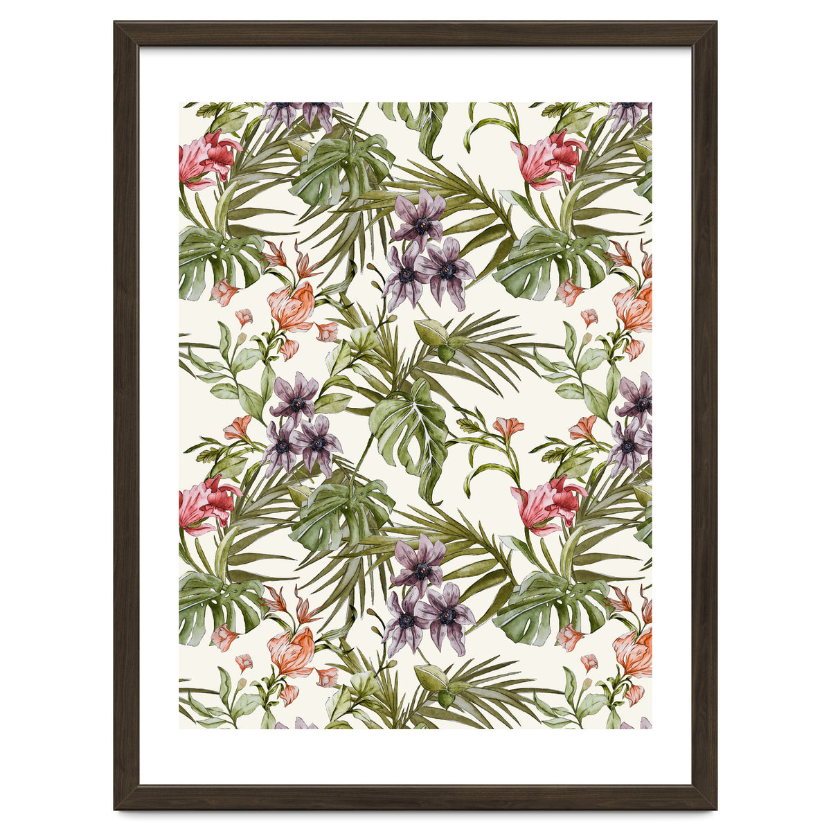 Watercolor tropical foliage