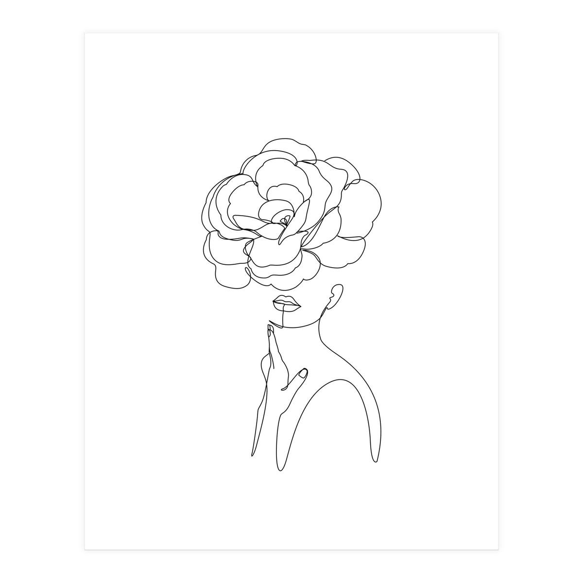 female flower line-a (Print Only)