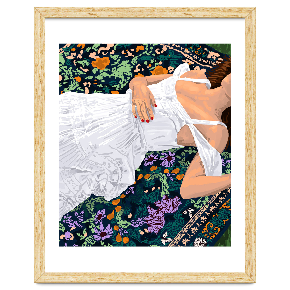 Moroccan Carpet, Bohemian Woman Painting