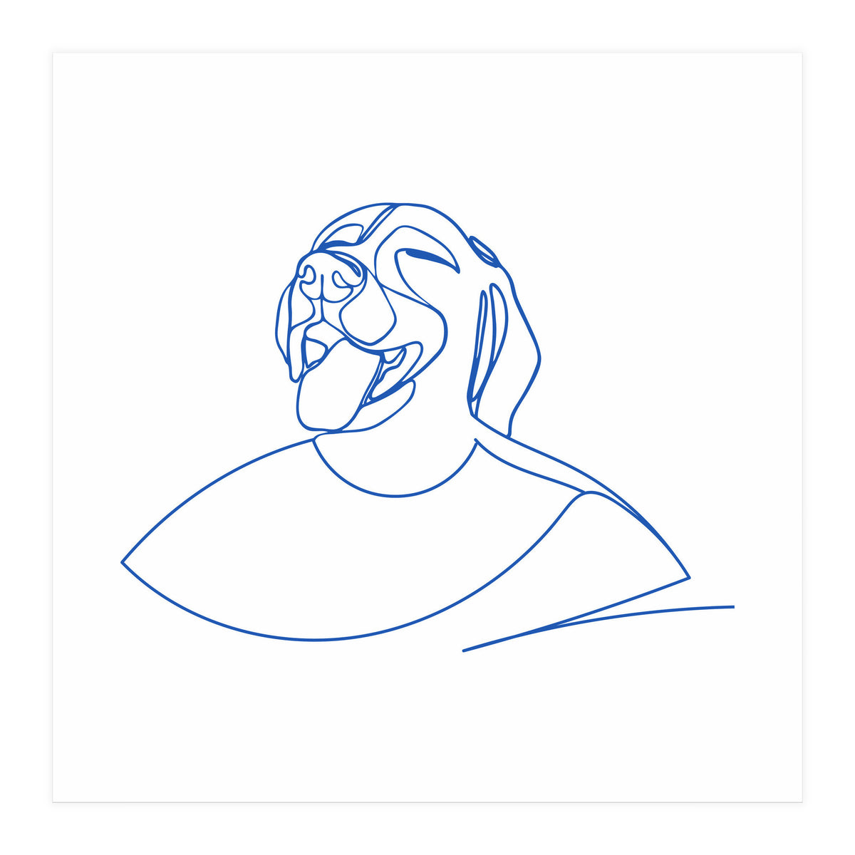 One Line Art Female Dog  (Print Only)