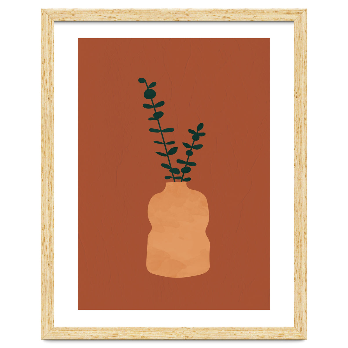 Terracotta Earth Tones Wall Decor Pottery Plant II