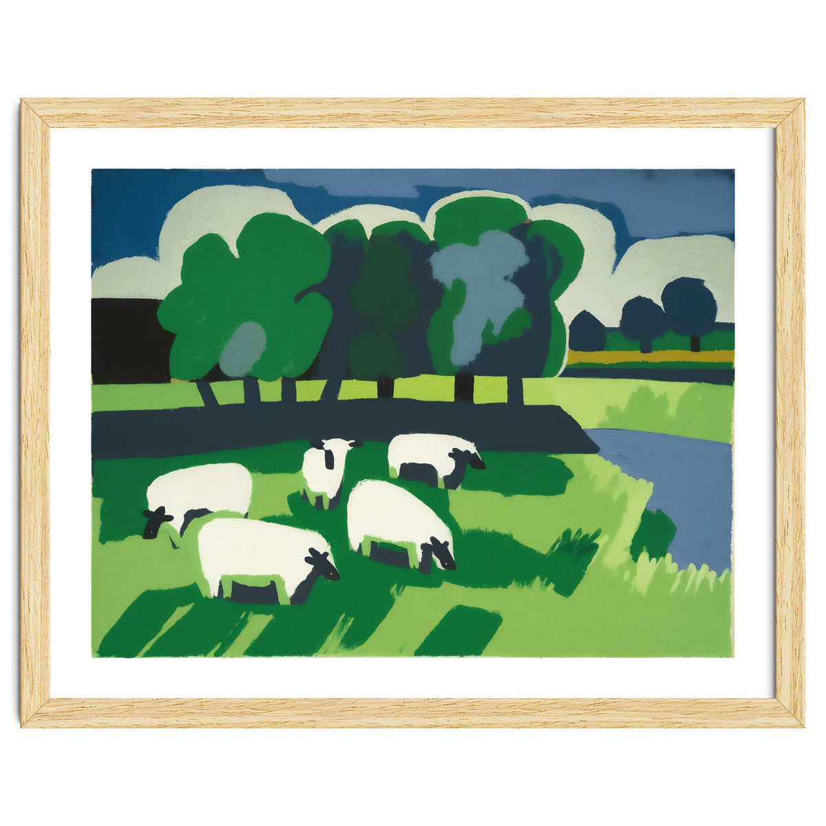 Sheep In A Field Impressionist Landscape