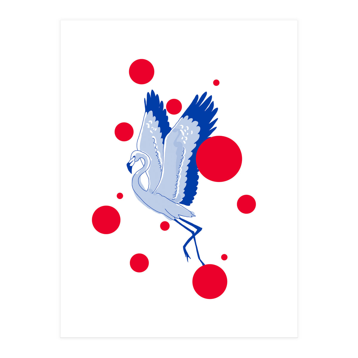 blue flamingo (Print Only)