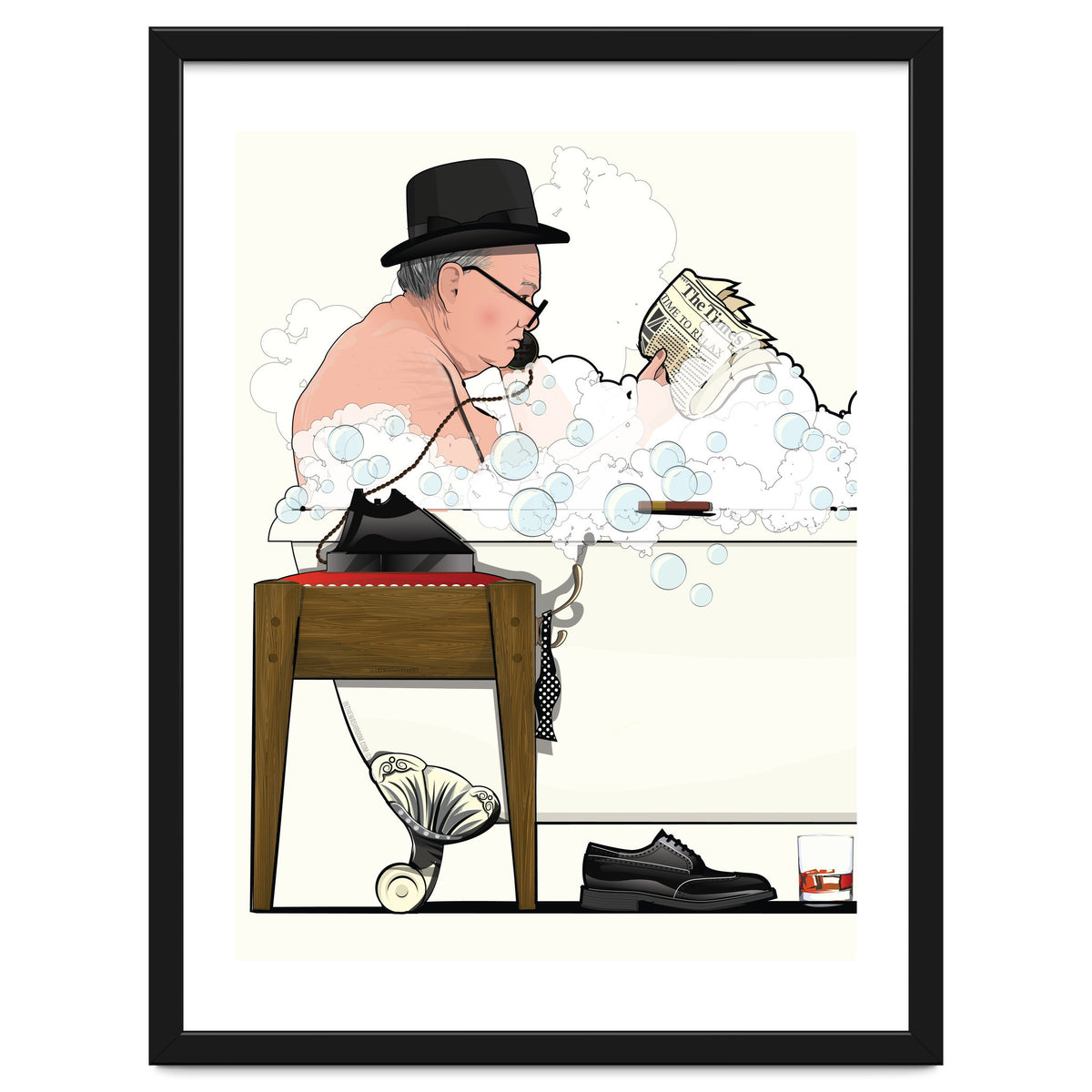 Winston Churchill in Bathtub, Funny Bathroom Humour