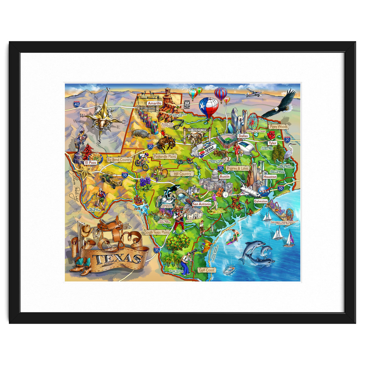 Texas Illustrated Map