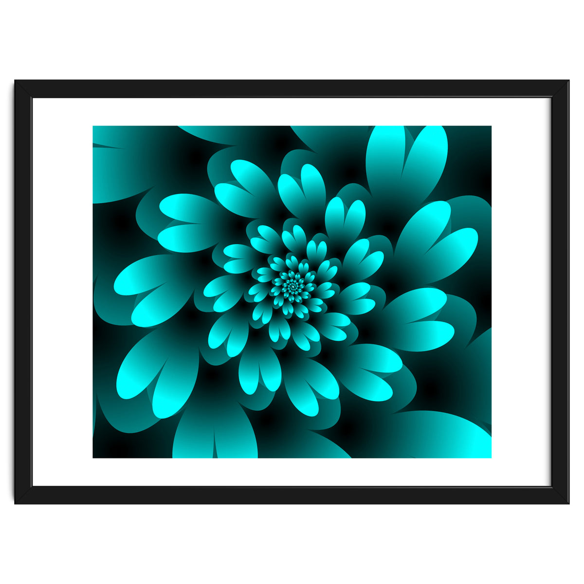 Turquoise Floral Satin Art