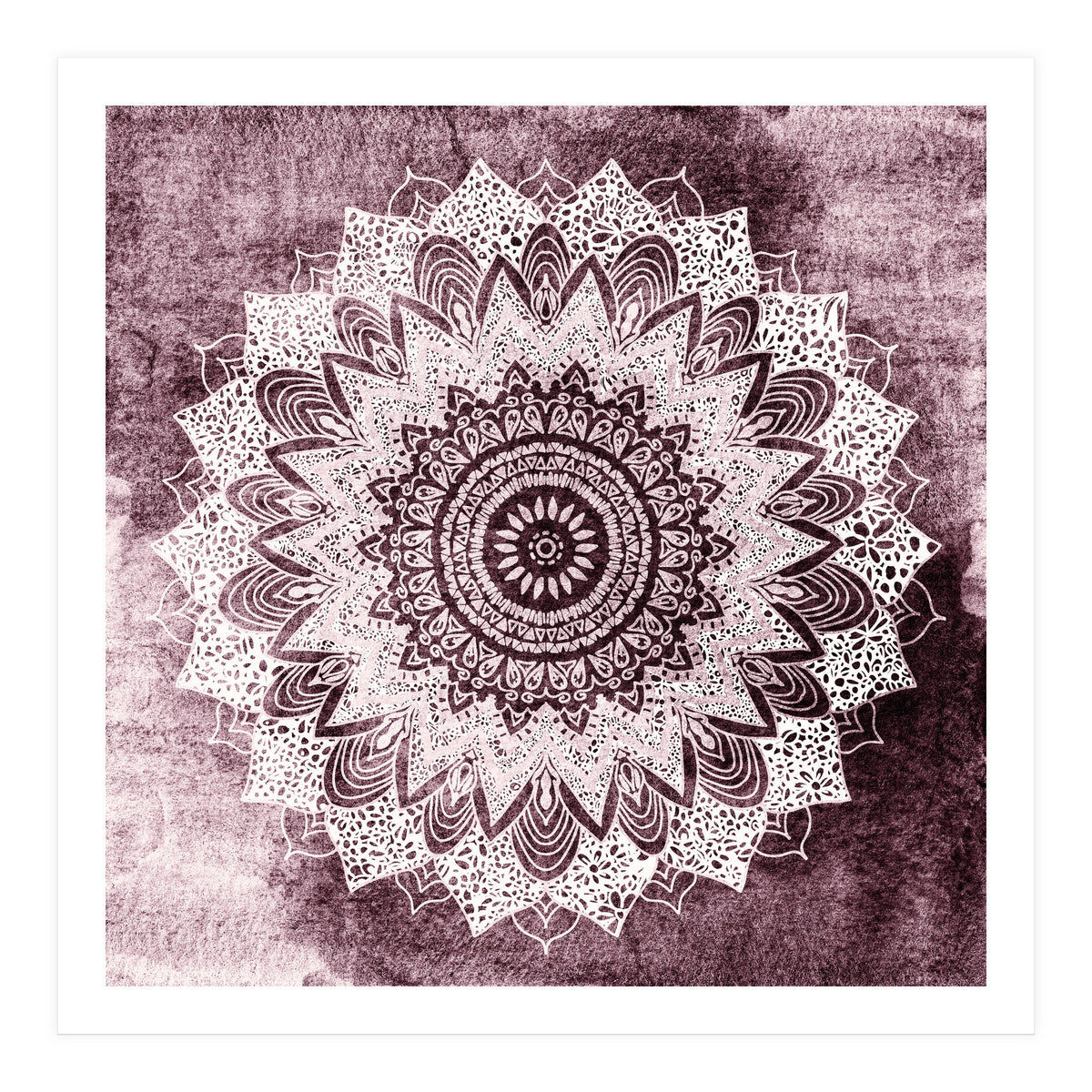Bohochic Mandala In Burgundi (Print Only)