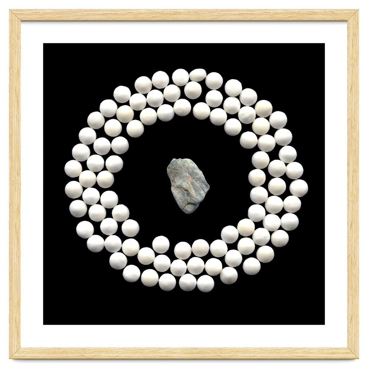 White pearls and stone