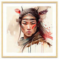 Watercolor Asian Warrior Woman #2