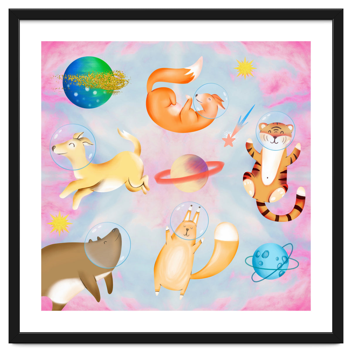 Happy Animals In The Space