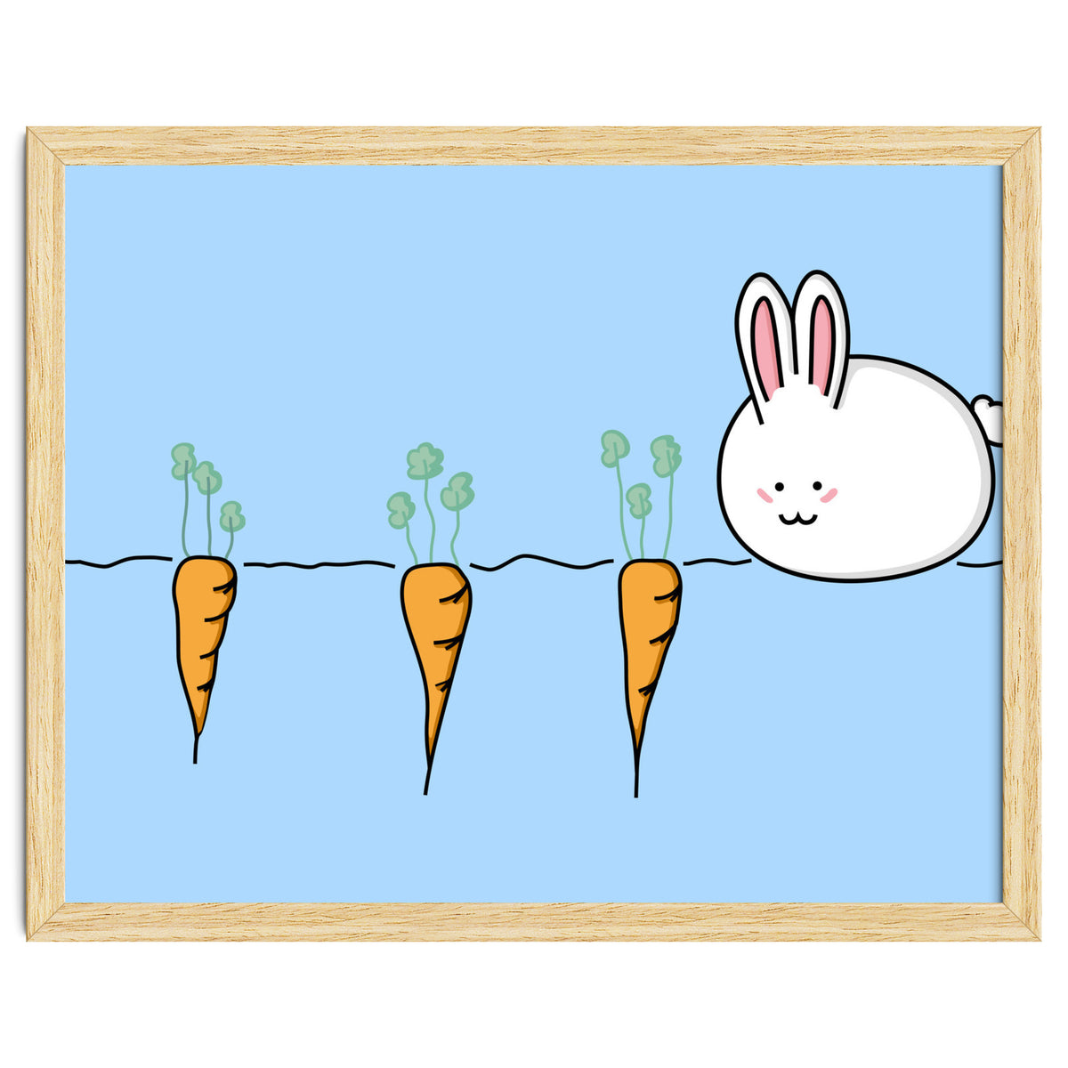Kawaii Cute Rabbit With Carrots