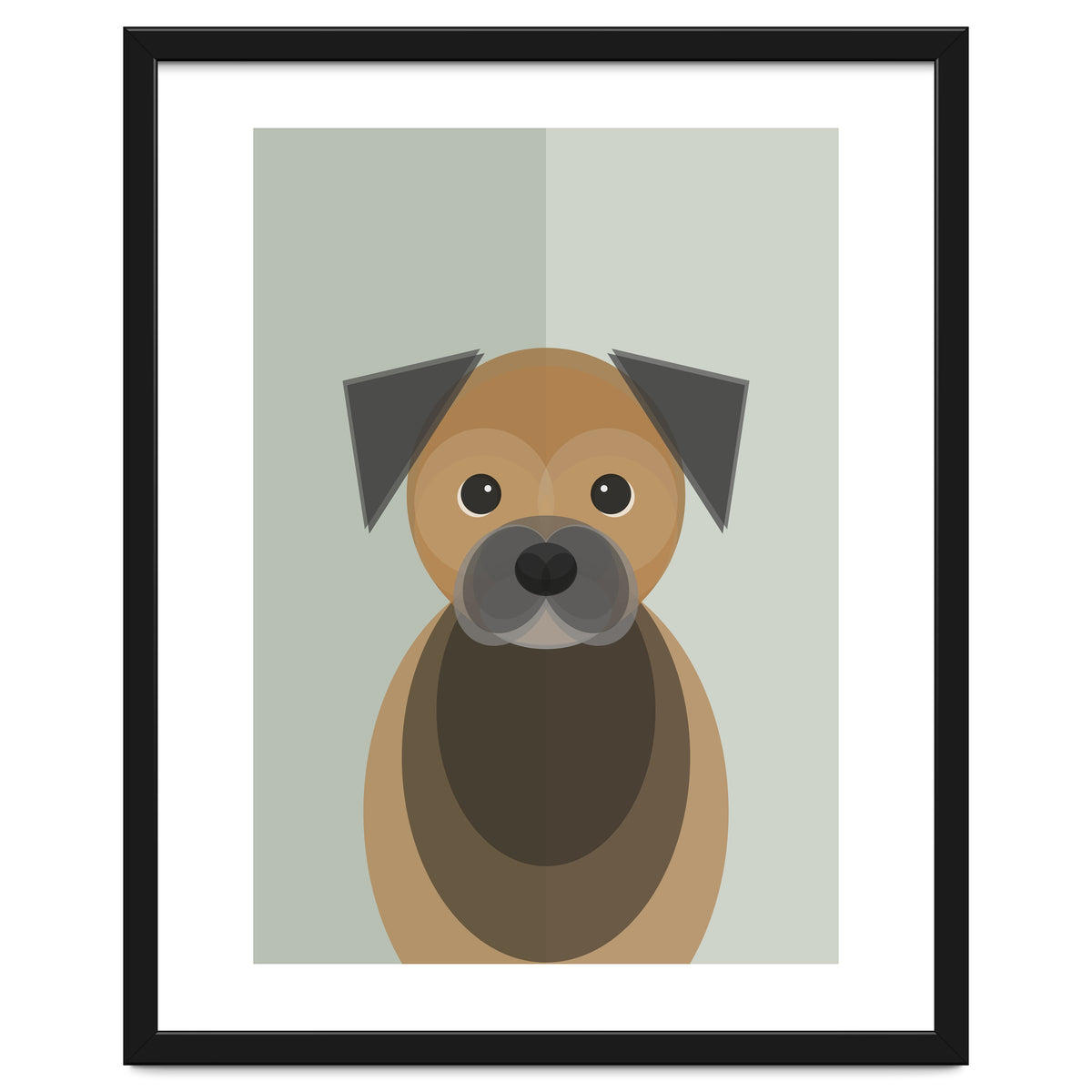 Mid Century Geometric Border Terrier Dog