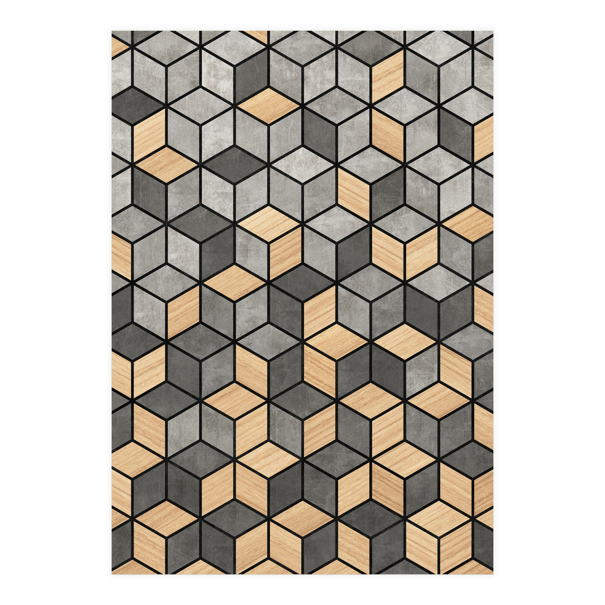 Concrete and Wood Cubes (Print Only)