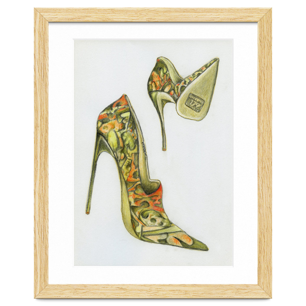 Green stiletto shoes