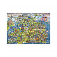 Illustrated Map Of The United Kingdom (Print Only)