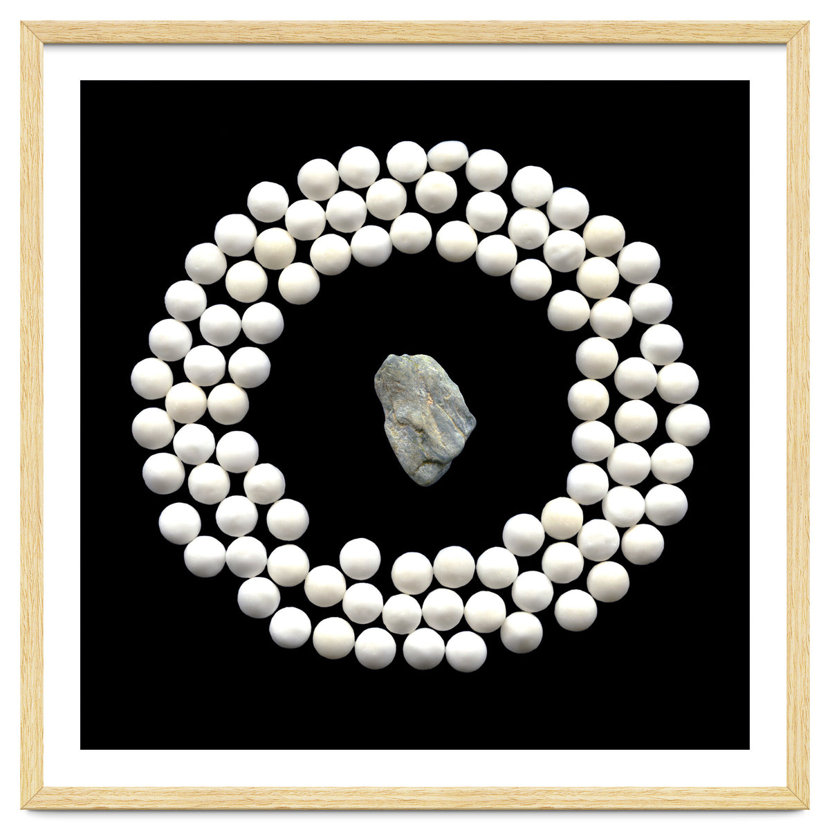 White pearls and stone