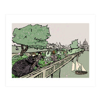 A Windy Day On The Garden Bridge (Print Only)