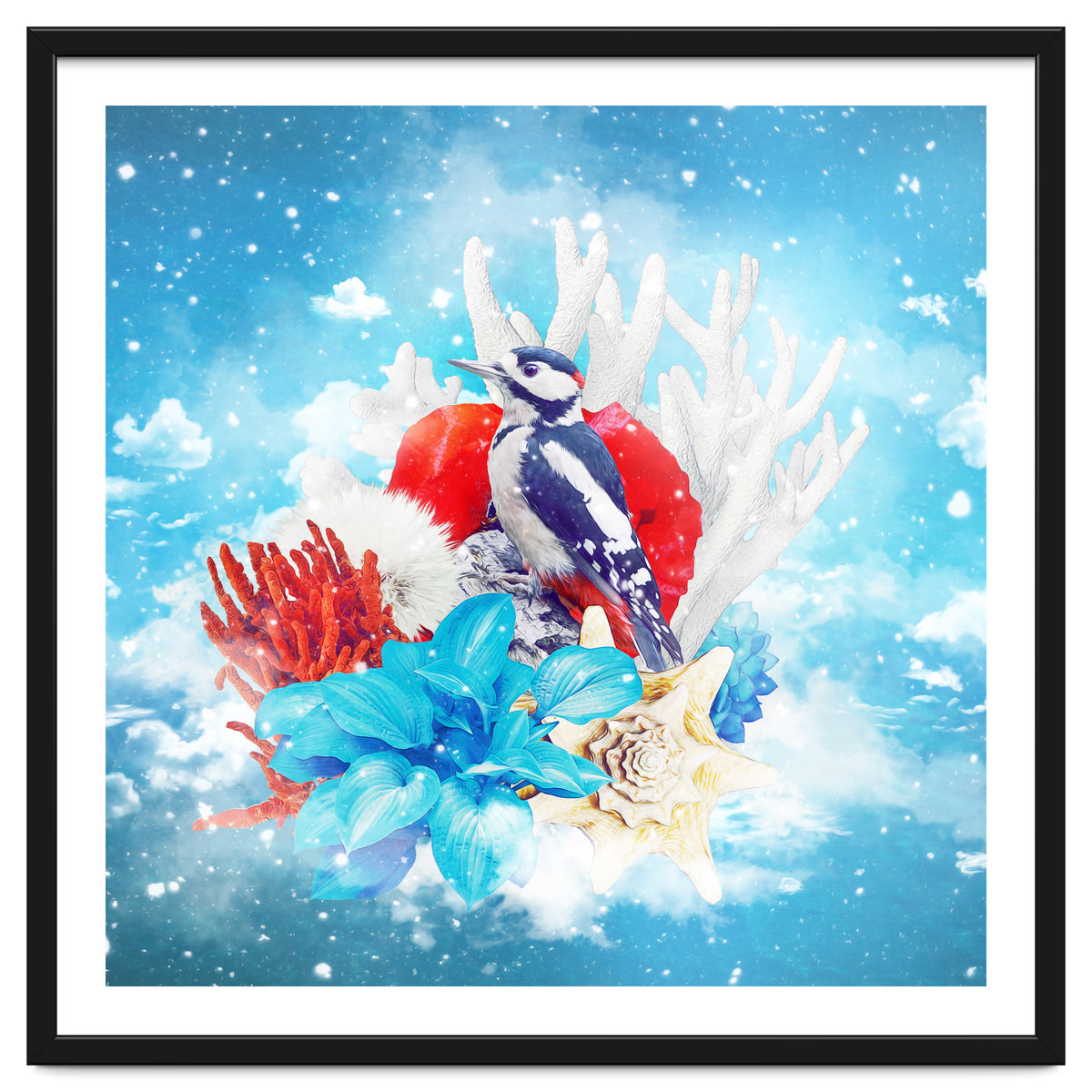 Floral Woodpecker In Winter