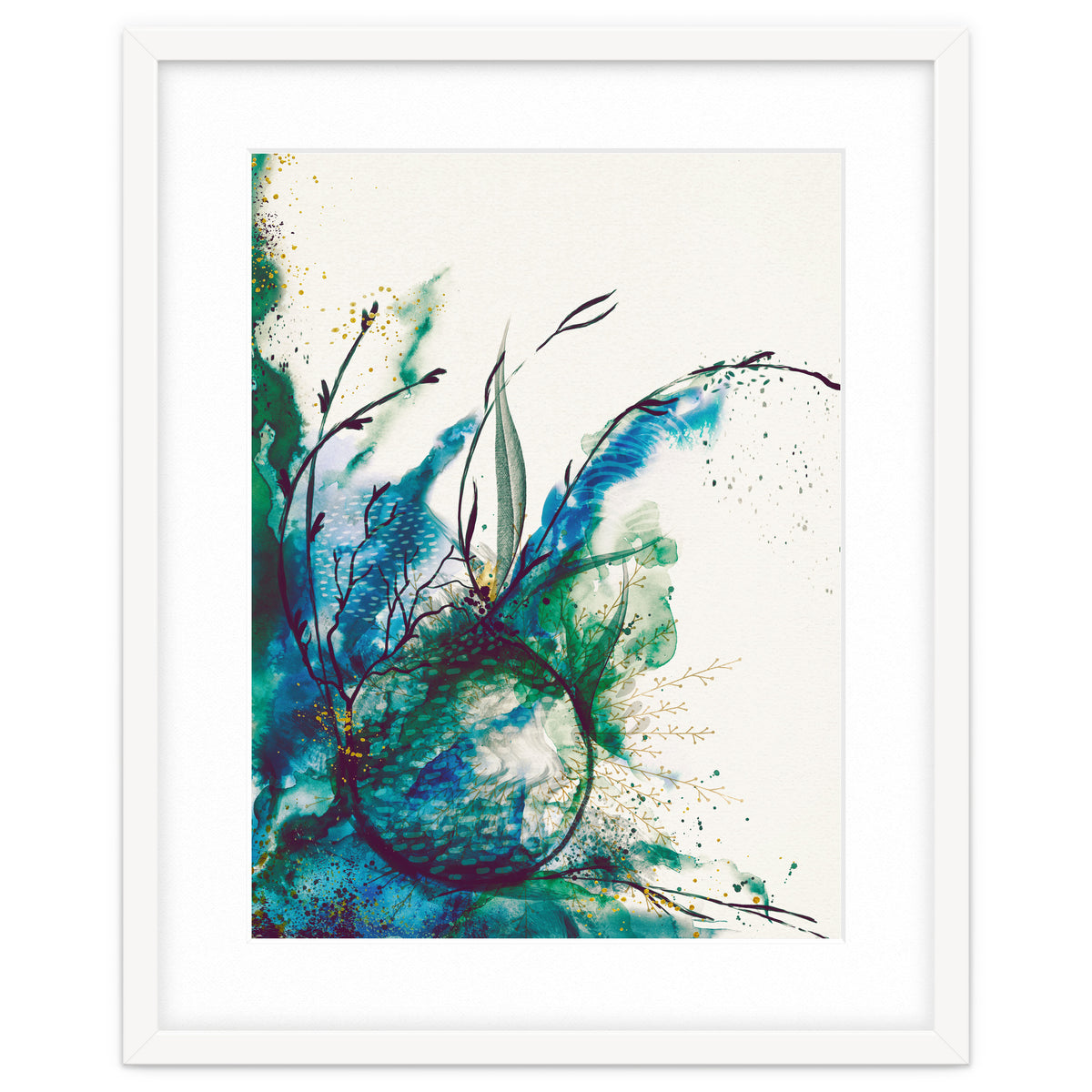 Abstract Sea Watercolour