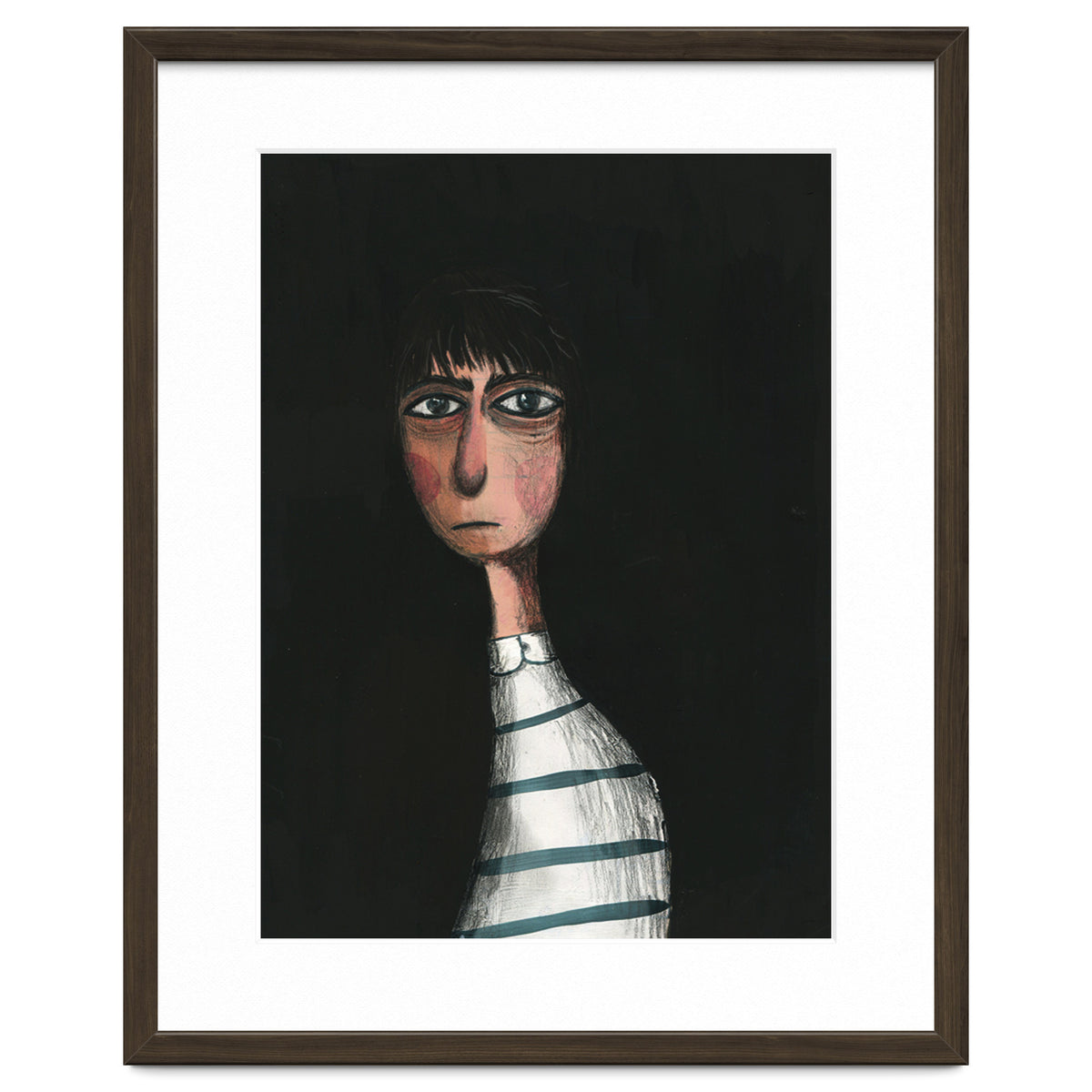 Seated Woman In Stripes