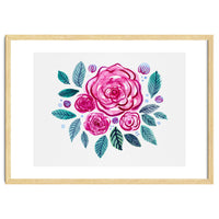 Watercolor rose bouquet