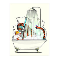 Tiger in the Bath, funny Bathroom Humour (Print Only)