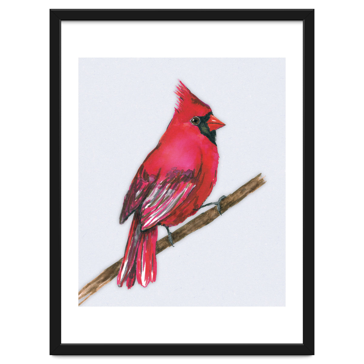 A Northern cardinal watercolor