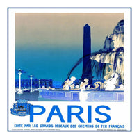 Travel Poster Paris Vintage  (Print Only)
