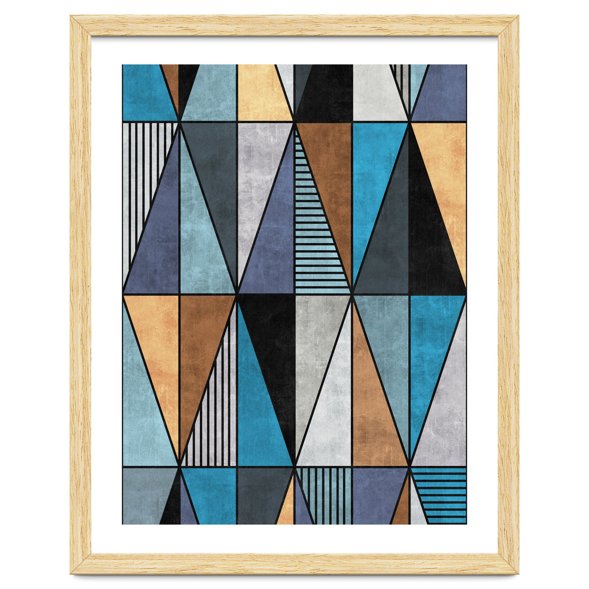 Colorful Concrete Triangles - Blue, Grey, Brown