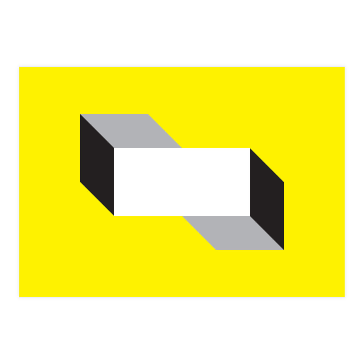 Geometric Shapes No. 50 - yellow, black & grey (Print Only)