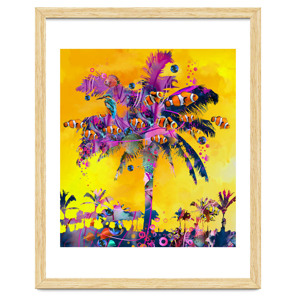 Purple Palm with Fish